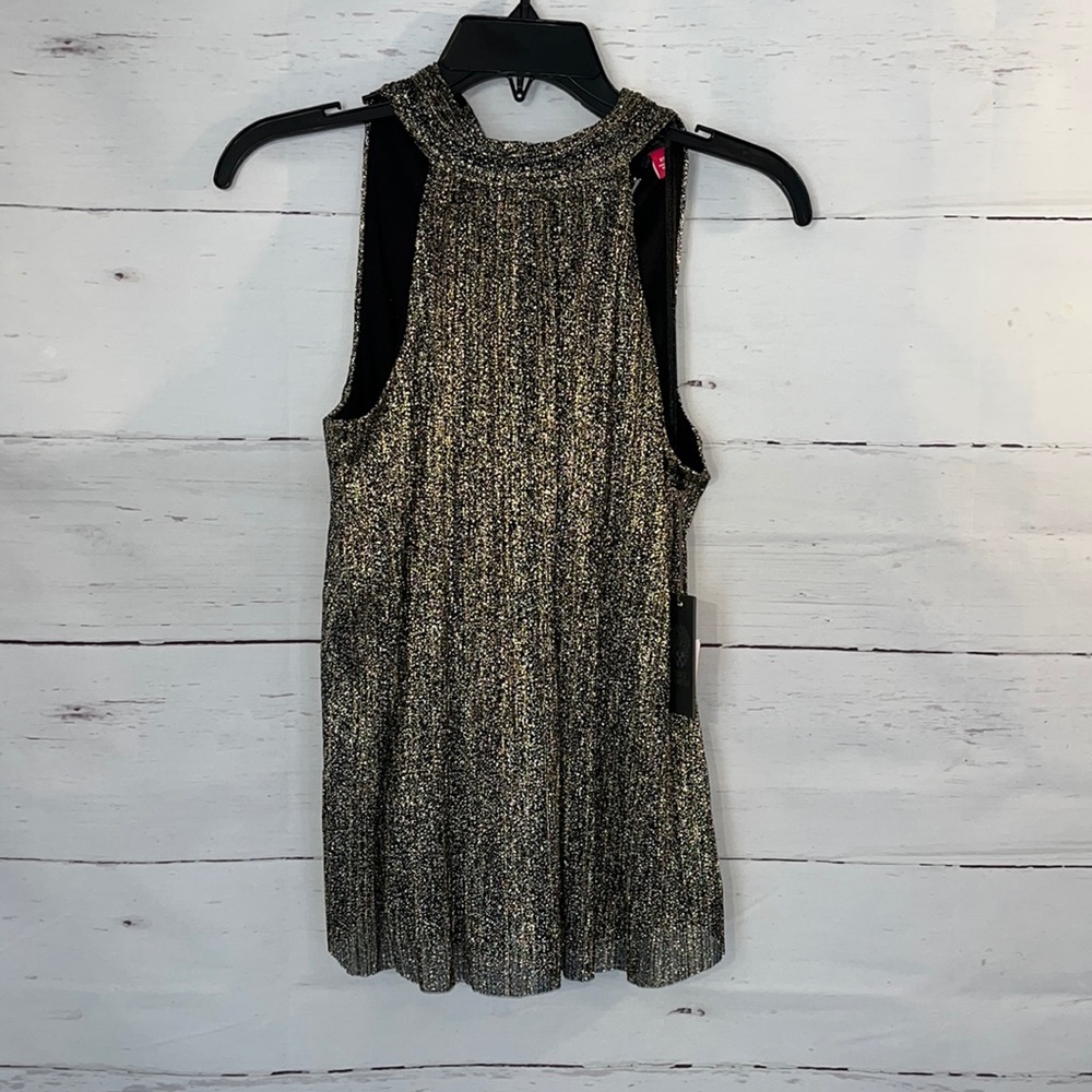NWT Vince Camuto Gold  Metallic Halter Top Sz XS